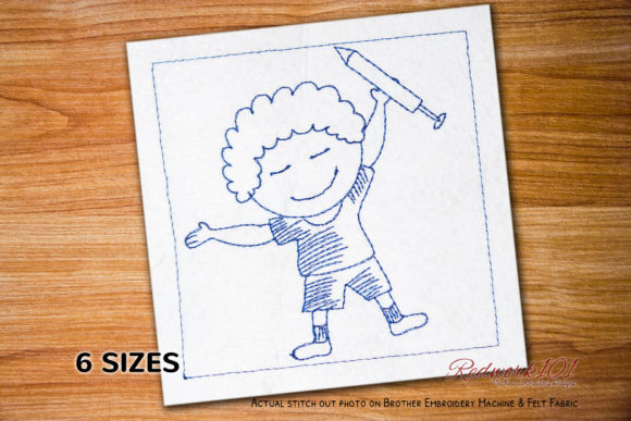 Boy Holding Pichkari Redwork: Etsy Seller Review