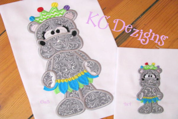 Cute Hippo: An Applique Design for Kids' Products