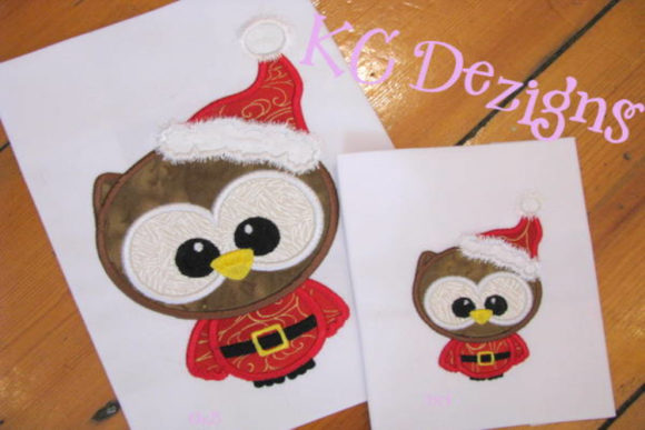 Cute Santa Owl: A Festive Applique for Holiday Gifts