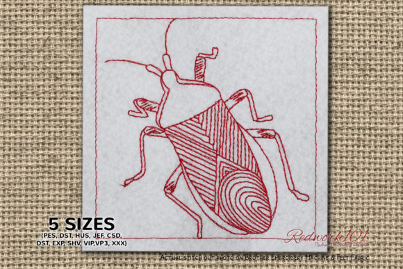 Heteroptera Bluework: Elegant Bug Embroidery