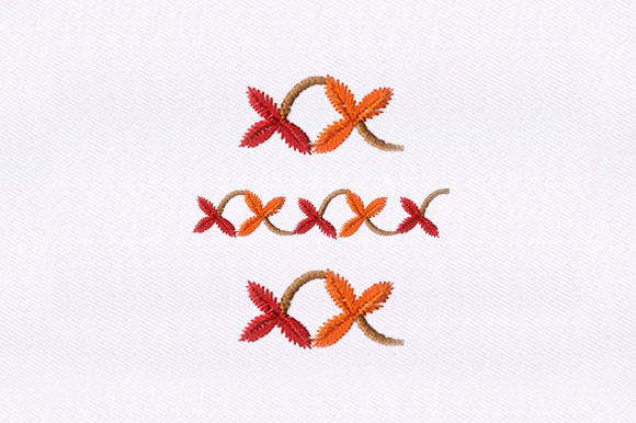 Leaves Border: Elegant Floral Machine Embroidery