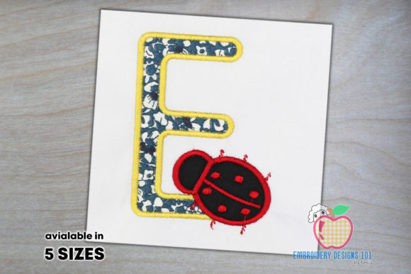 Letter E with a Ladybug: An Embroidery Design Review