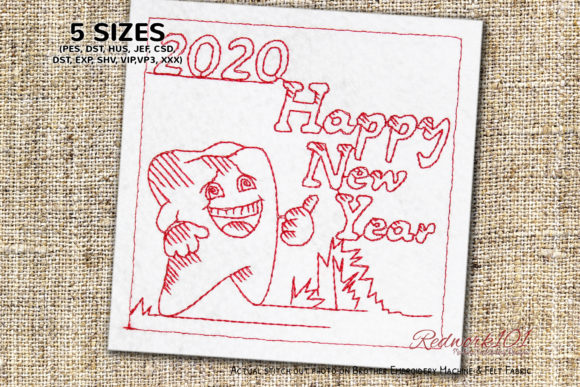 Tooth Cartoon Character: Happy New Year Embroidery Review